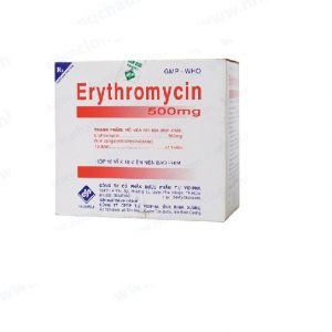 Erythromycin 500mg ( H/ 10 vỉ x 10 viên ) – Vidipha