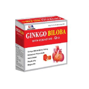 Ginkgo – Biloba 360mg – Q10 ( Đỏ )( H/ 10 vỉ x 10 viên ) – USA Pharma