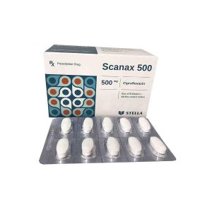 Scanax – Ciprofloxacin 500mg( H/ 5 vỉ nhựa  x 10 viên ) – Stella